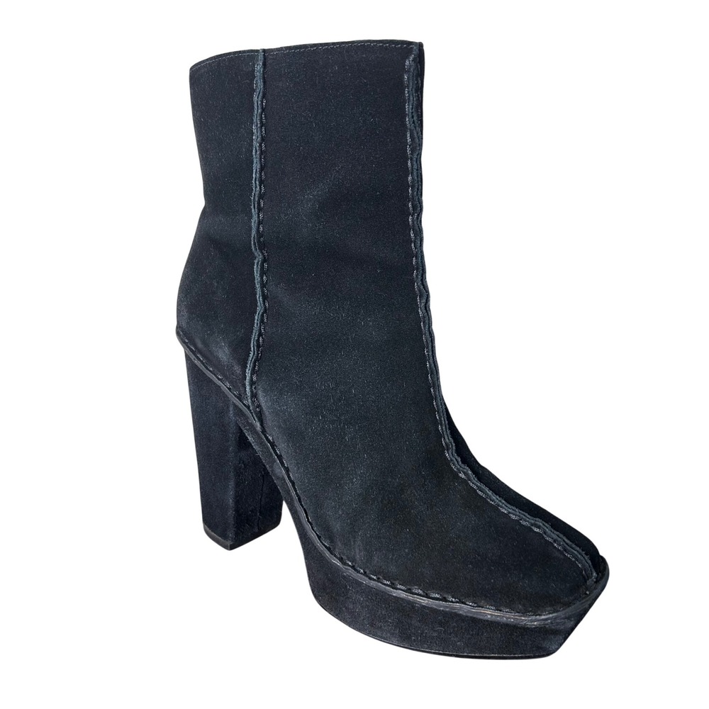 Kors Michael Kors Boots‎ Size 7.5 Black Suede Platform Block Heel Ankle